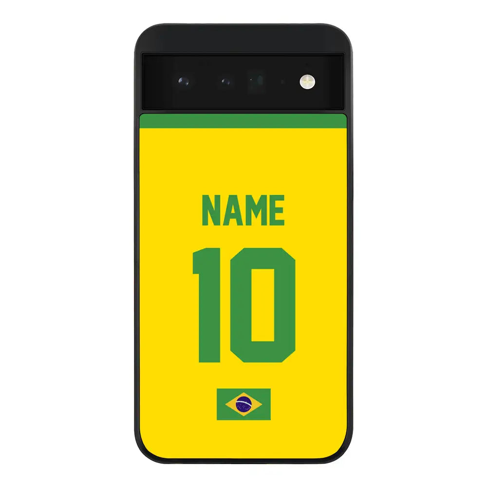 Google Pixel 6 5G / Rugged Black Phone Case Personalized Football Jersey Phone Case Custom Name & Number - Google - Stylizedd