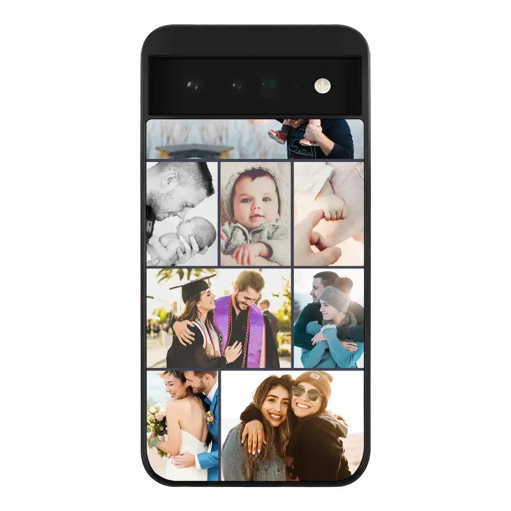 Google Pixel 6 5G / Rugged Black Phone Case Personalised Photo Collage Grid Phone Case - Google - Stylizedd