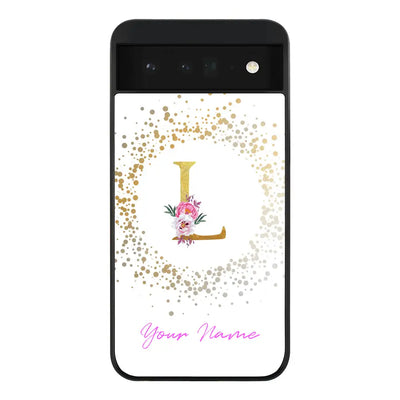 Google Pixel 6 5G Rugged Black Floral Initial Phone Case - Google - Stylizedd.com