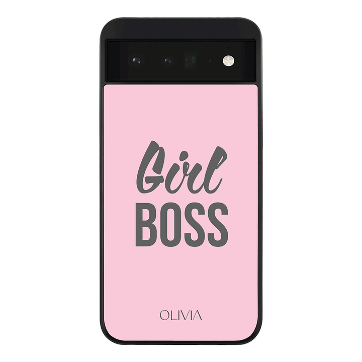 Google Pixel 6 5G / Rugged Black Personalized Name Girl Boss, Phone Case - Google - Stylizedd.com