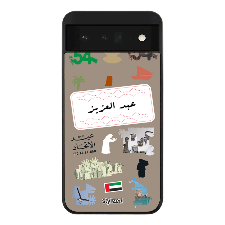 Google Pixel 6 5G / Rugged Black Custom Eid Al Etihad 54 National Day Sticker, Phone Case - Google - Stylizedd.com