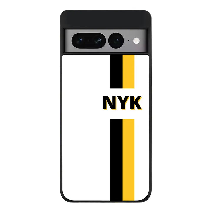 Google Pixel 7 Pro / Rugged Black Phone Case Custom Striped Monogram Phone Case - Google - Stylizedd