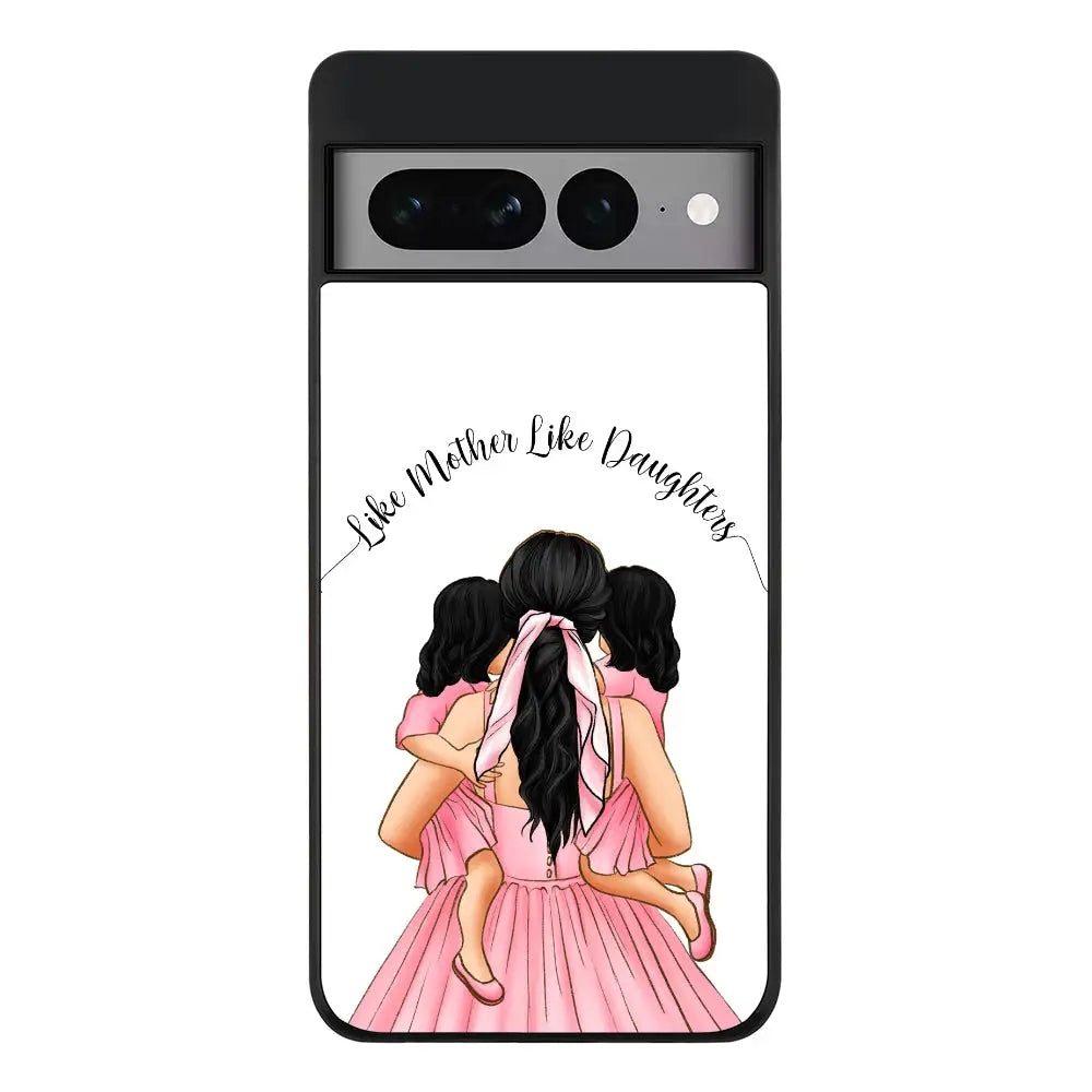 Google Pixel 7 Pro Rugged Black Mother 2 daughters Custom Clipart, Text Phone Case - Google - Stylizedd.com