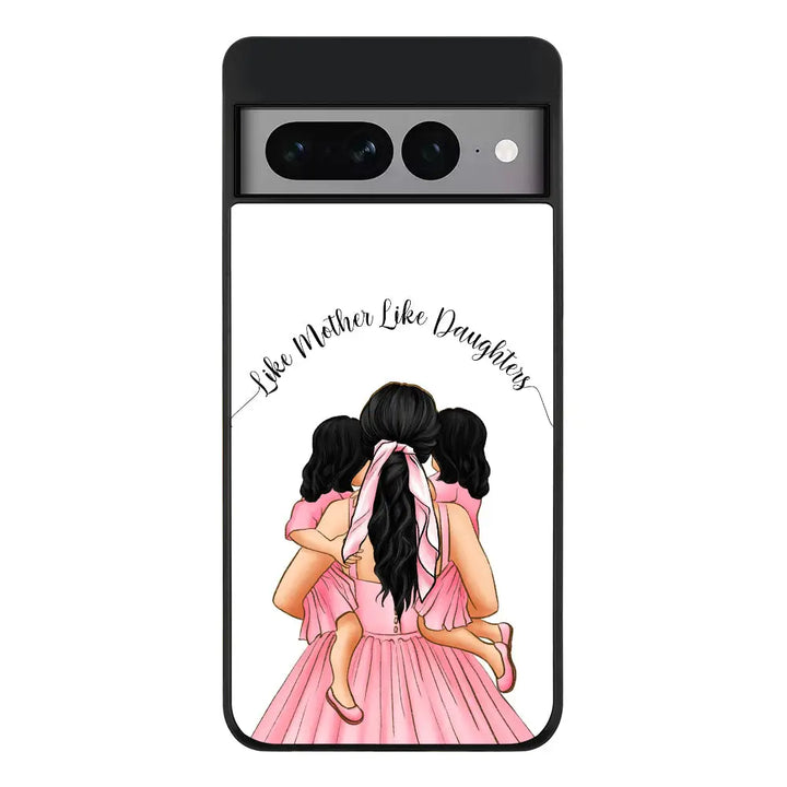 Google Pixel 7 Pro Rugged Black Mother 2 daughters Custom Clipart, Text Phone Case - Google - Stylizedd.com