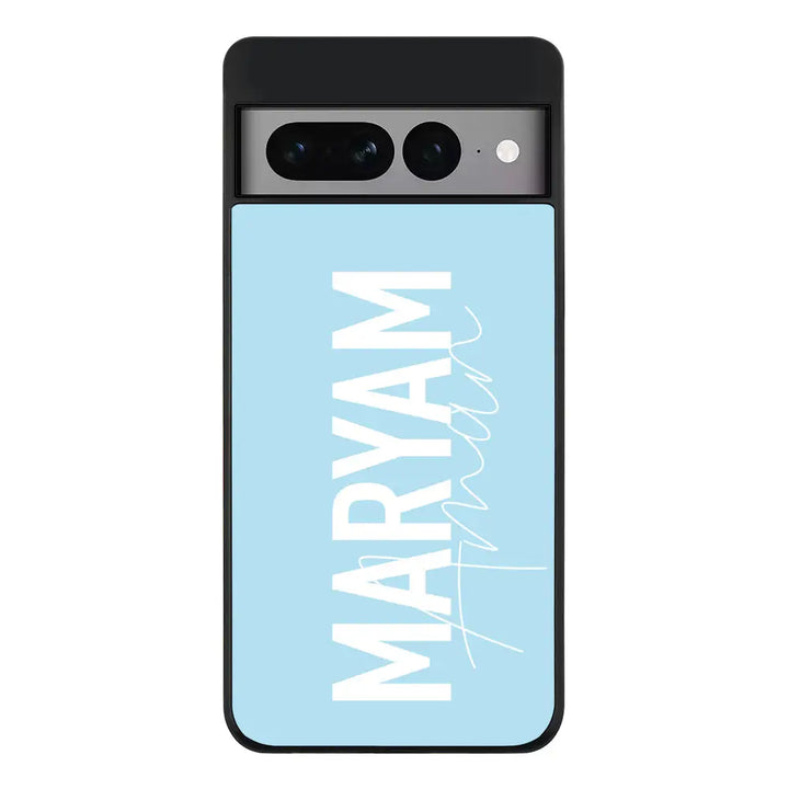 Google Pixel 7 Pro / Rugged Black Phone Case Personalized Name Vertical, Phone Case - Google - Stylizedd