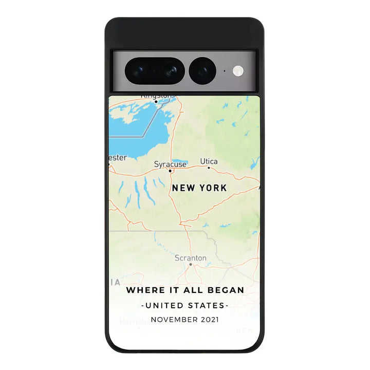 Google Pixel 7 Pro / Rugged Black Phone Case Personalized map, Phone Case - Google - Stylizedd