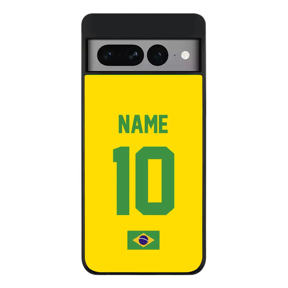 Google Pixel 7 Pro / Rugged Black Phone Case Personalized Football Jersey Phone Case Custom Name & Number - Google - Stylizedd