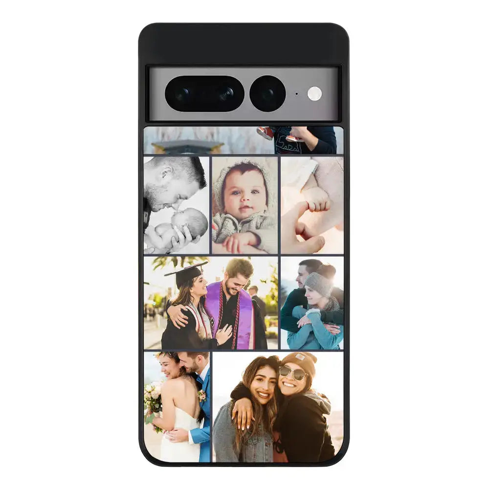 Google Pixel 7 Pro Rugged Black Personalised Photo Collage Grid Phone Case - Google - Stylizedd.com