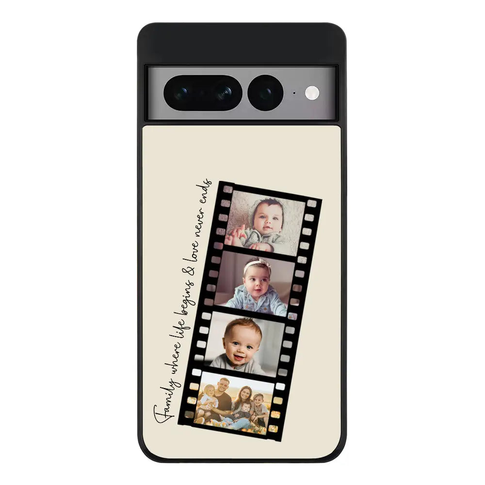 Google Pixel 7 Pro Rugged Black Custom Film Strips Personalised Movie Strip, Phone Case - Google - Stylizedd.com