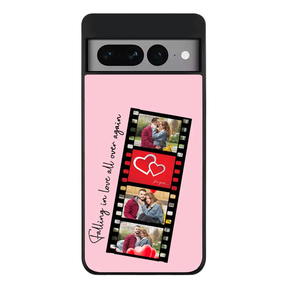 Google Pixel 7 Pro / Rugged Black Phone Case Custom Valentine Photo Film Strips, Phone Case - Google - Stylizedd