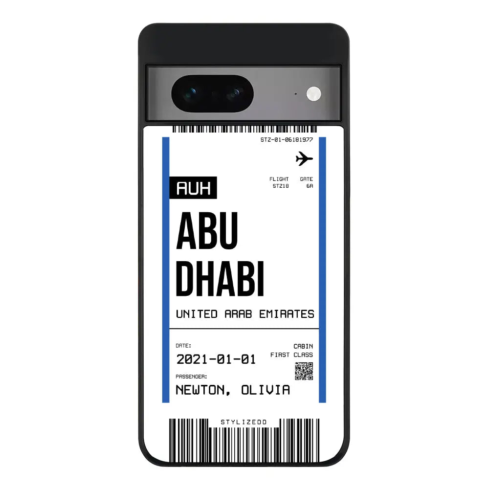 Google Pixel 7 Rugged Black Custom Flight Boarding Pass Ticket Phone Case - Google - Stylizedd.com