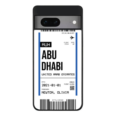 Google Pixel 7 Rugged Black Custom Flight Boarding Pass Ticket Phone Case - Google - Stylizedd.com
