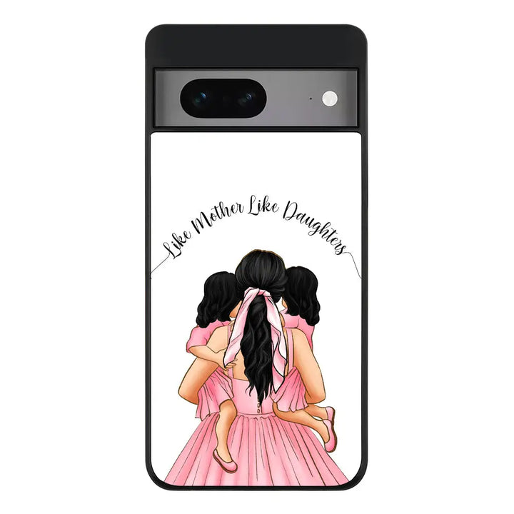 Google Pixel 7 Rugged Black Mother 2 daughters Custom Clipart, Text Phone Case - Google - Stylizedd.com