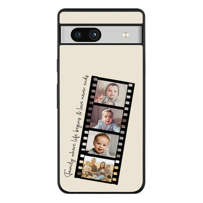 Custom Film Strips Personalised Movie Strip Phone Case - Google - Pixel 7a 5G / Rugged Black -