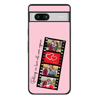Google Pixel 7a 5G / Rugged Black Phone Case Custom Valentine Photo Film Strips, Phone Case - Google - Stylizedd
