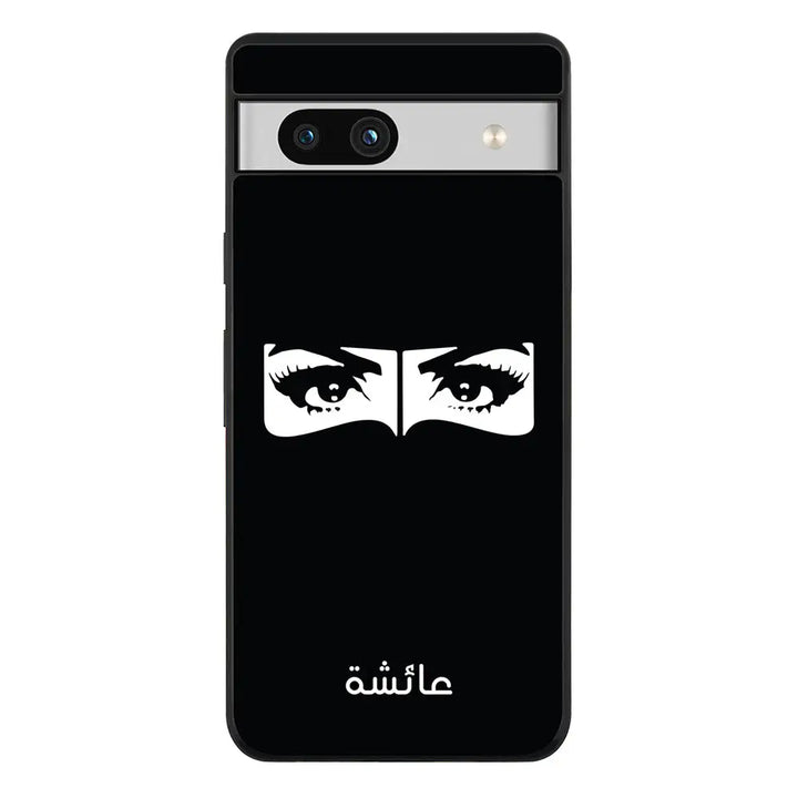 Google Pixel 7a 5G / Rugged Black Custom Name Niqabi Eye, Phone Case - Google - Stylizedd.com