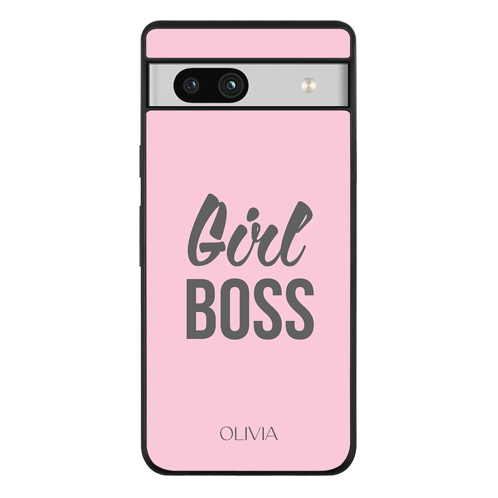Google Pixel 7a 5G / Rugged Black Personalized Name Girl Boss, Phone Case - Google - Stylizedd.com