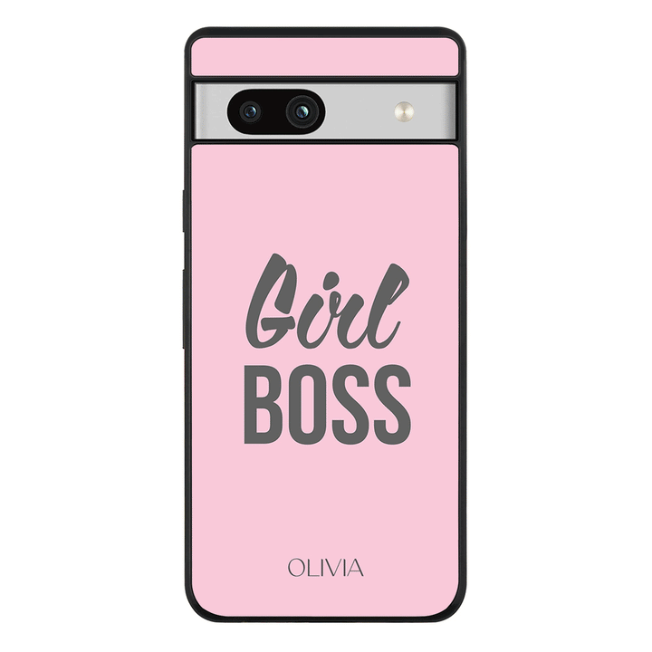Google Pixel 7a 5G / Rugged Black Personalized Name Girl Boss, Phone Case - Google - Stylizedd.com