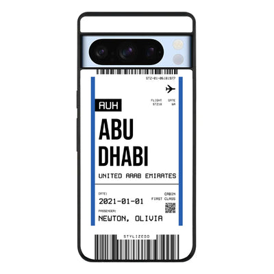 Custom Flight Boarding Pass Ticket Phone Case - Google - Pixel 8 Pro / Rugged Black - Stylizedd
