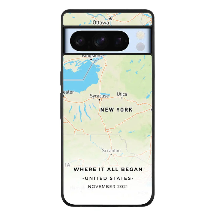 Google Pixel 8 Pro / Rugged Black Phone Case Personalized map, Phone Case - Google - Stylizedd