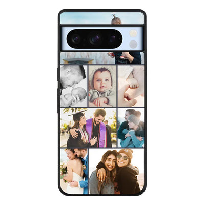 Personalised Photo Collage Grid Phone Case - Google - Pixel 8 Pro / Rugged Black - Stylizedd