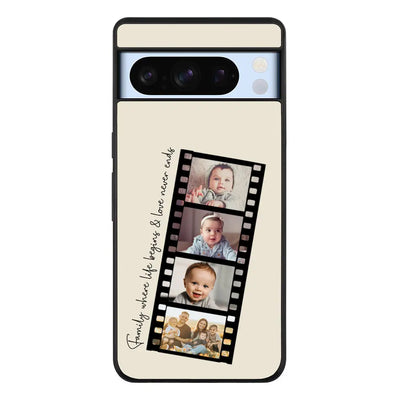 Custom Film Strips Personalised Movie Strip Phone Case - Google - Pixel 8 Pro / Rugged Black -