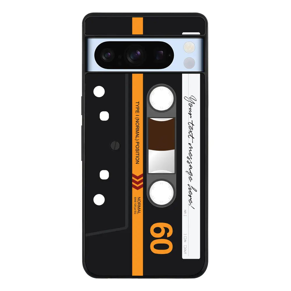 Custom Retro Cassette Tape Phone Case - Google - Pixel 8 Pro / Rugged Black - Stylizedd