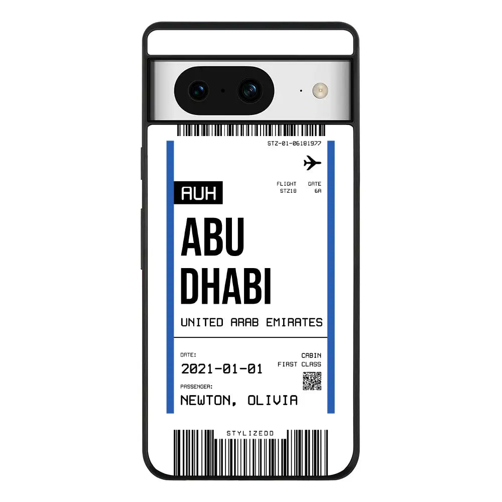 Custom Flight Boarding Pass Ticket Phone Case - Google - Pixel 8 / Rugged Black - Stylizedd
