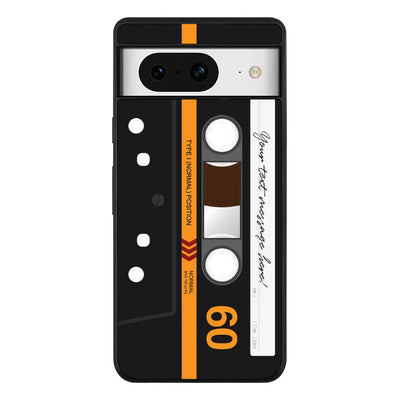 Custom Retro Cassette Tape Phone Case - Google - Pixel 8 / Rugged Black - Stylizedd