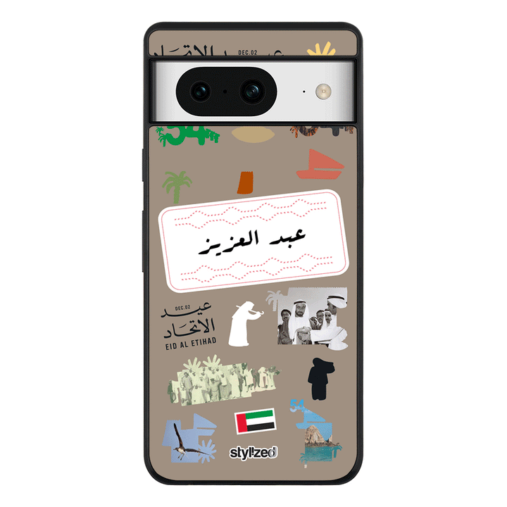 Google Pixel 8 / Rugged Black Custom Eid Al Etihad 54 National Day Sticker, Phone Case - Google - Stylizedd.com