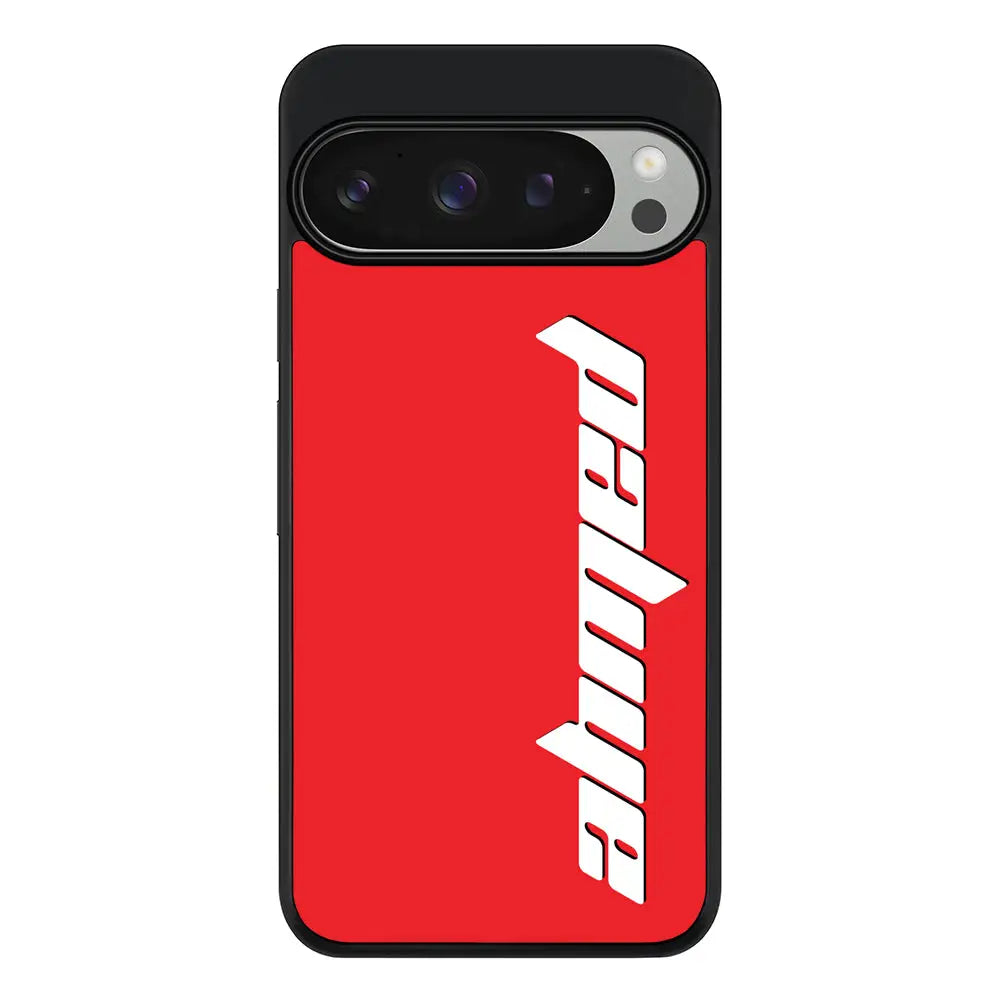 Custom Text Vertical Name Phone Case - Google - Pixel 9 Pro / Rugged Black - Stylizedd