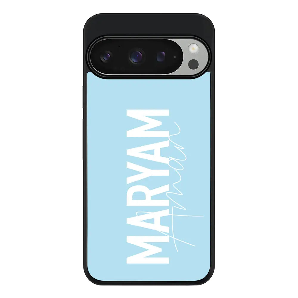 Personalized Name Vertical Phone Case - Google - Pixel 9 Pro / Rugged Black - Stylizedd