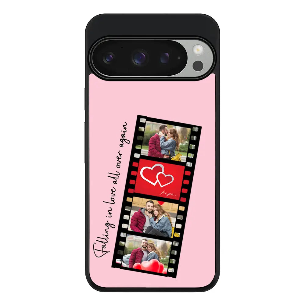 Custom Valentine Photo Film Strips Phone Case - Google - Pixel 9 Pro / Rugged Black - Stylizedd