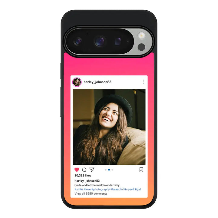 Custom Photo Instagram Post Template Phone Case - Google - Pixel 9 Pro / Rugged Black - Stylizedd