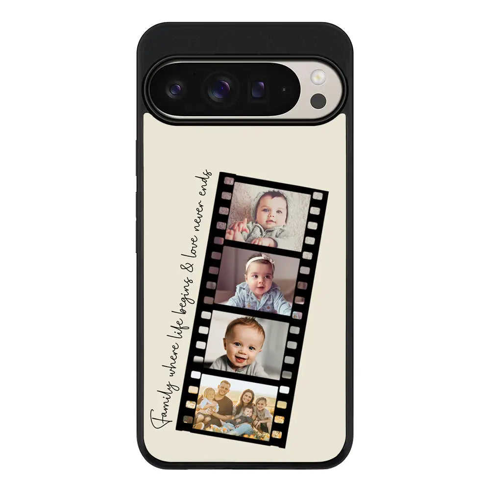 Custom Film Strips Personalised Movie Strip Phone Case - Google - Pixel 9 Pro XL / Rugged Black