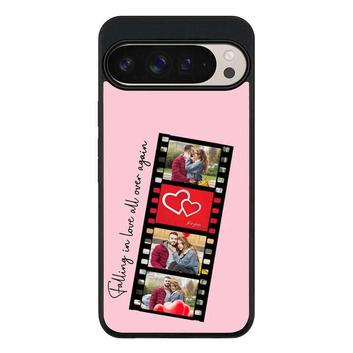 Custom Valentine Photo Film Strips Phone Case - Google - Pixel 9 Pro XL / Rugged Black - Stylizedd