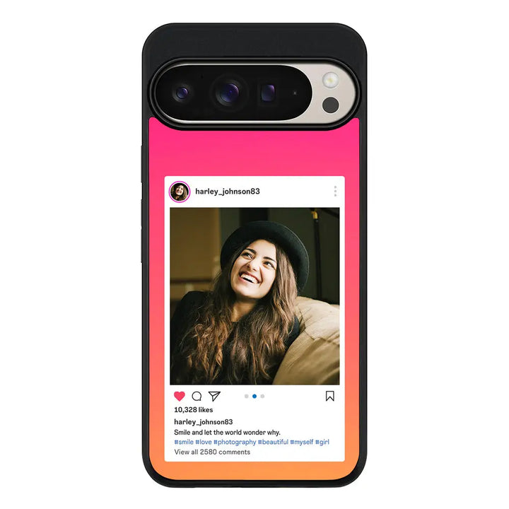 Custom Photo Instagram Post Template Phone Case - Google - Pixel 9 Pro XL / Rugged Black - Stylizedd