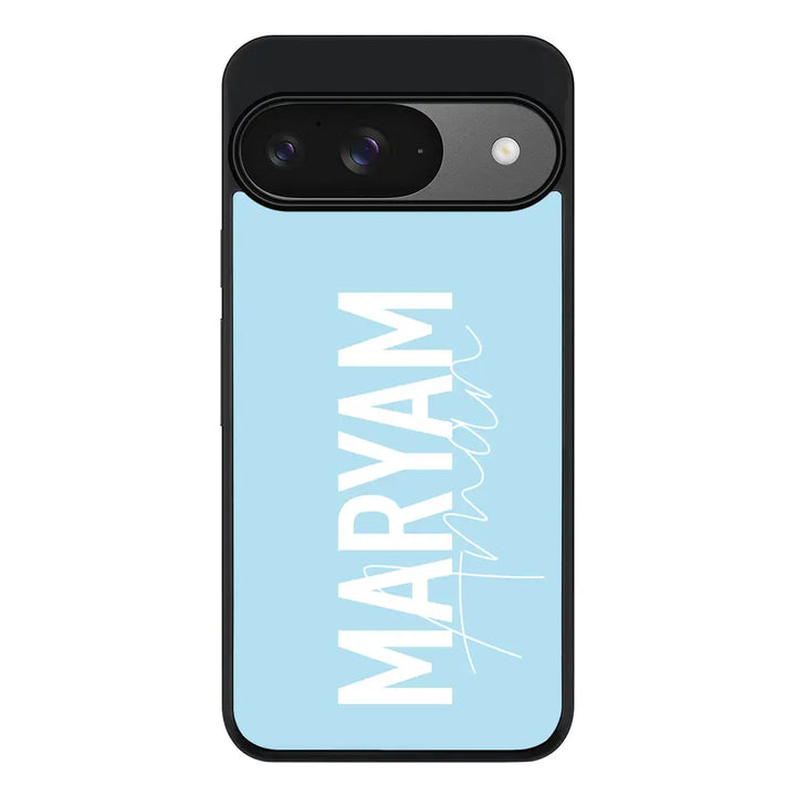 Personalized Name Vertical Phone Case - Google - Pixel 9 / Rugged Black - Stylizedd