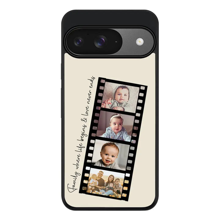 Custom Film Strips Personalised Movie Strip Phone Case - Google - Pixel 9 / Rugged Black - Stylizedd