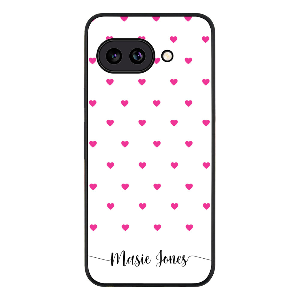 Heart Pattern Custom Text, My Name Phone Case - Google