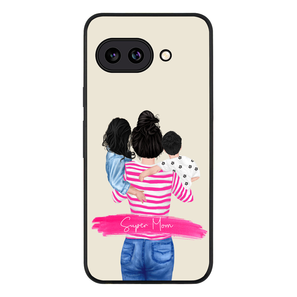 Custom Clipart Text Mother Son & Daughter Phone Case - Google