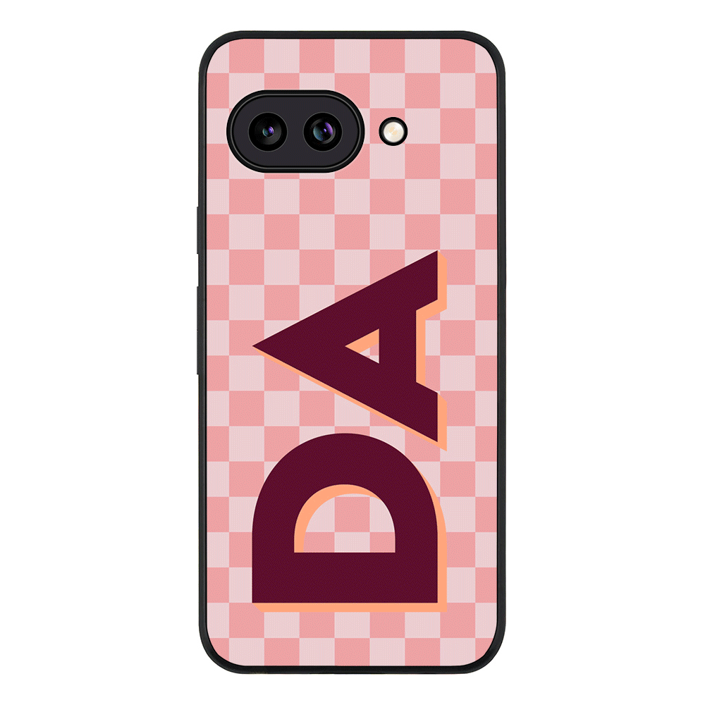Custom Monogram Initial Small Checkerboard, Phone Case - Google