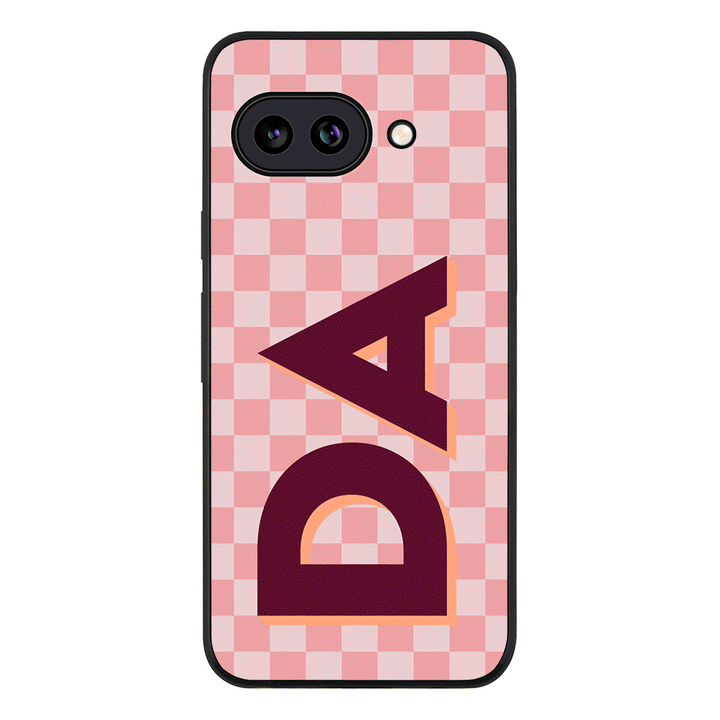 Custom Monogram Initial Small Checkerboard, Phone Case - Google