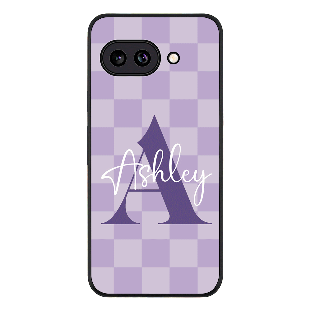 Personalized Name Initial Monogram Checkerboard, Phone Case - Google