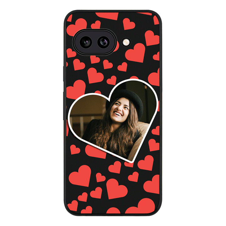 Custom Photo Heart shaped, Phone Case - Google