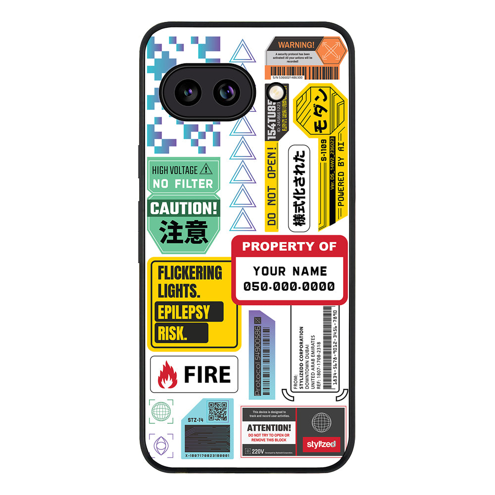 Personalized Name Property of Label Stickers, Phone Case - Google