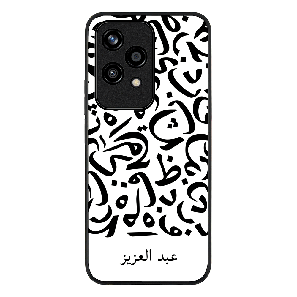 Honor 200 Lite / Rugged Black Personalized Name Arabic Calligraphy Letters, Phone Case - Honor - Stylizedd.com