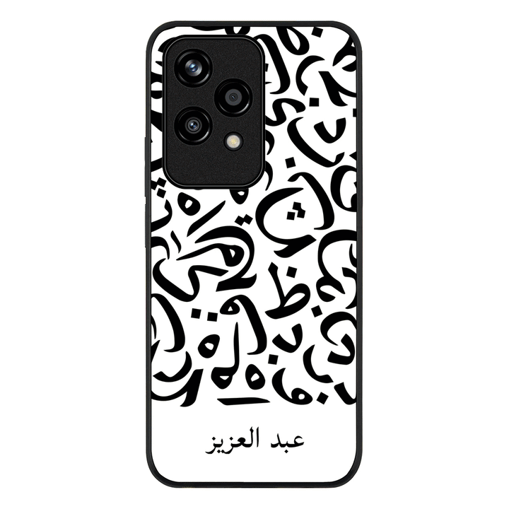 Honor 200 Lite / Rugged Black Personalized Name Arabic Calligraphy Letters, Phone Case - Honor - Stylizedd.com