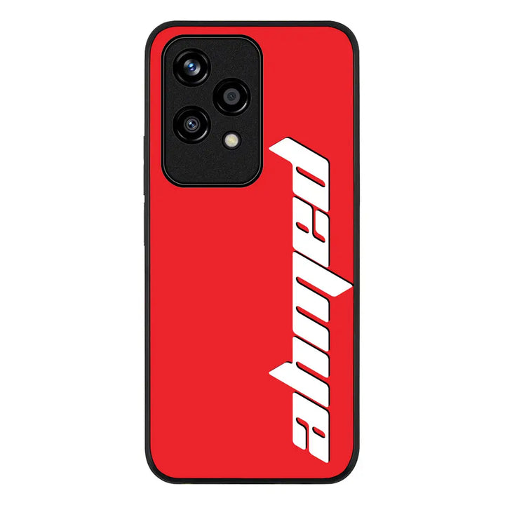 Custom Text Vertical Name Phone Case - Honor - 200 Lite / Rugged Black - Stylizedd