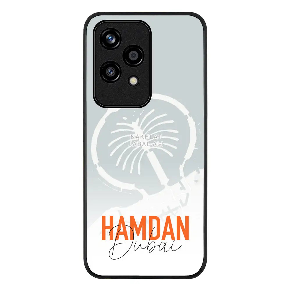 Personalized Location Map & Name Phone Case - Honor - 200 Lite / Rugged Black - Stylizedd